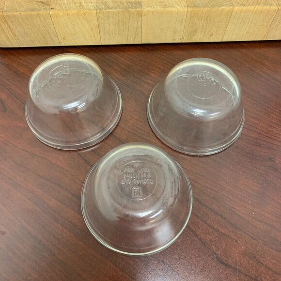 BOWLS - 3 Lot Anchor Hocking Clear Glass Custard Cups & lids, Ramkins 6oz 1034 - Picture 8 of 13